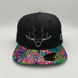 Denim/Floral Triangle Snap Back